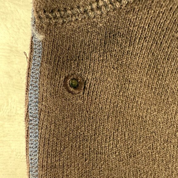 Tommy Bahama Reversible Sweater Men 3XL Brown Green 1/4 Zip Mock Neck Embroidery - Picture 3 of 16